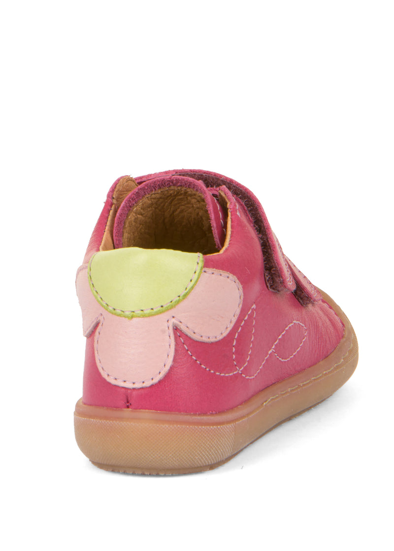 Children's first step shoes, Ollie - pink, flower