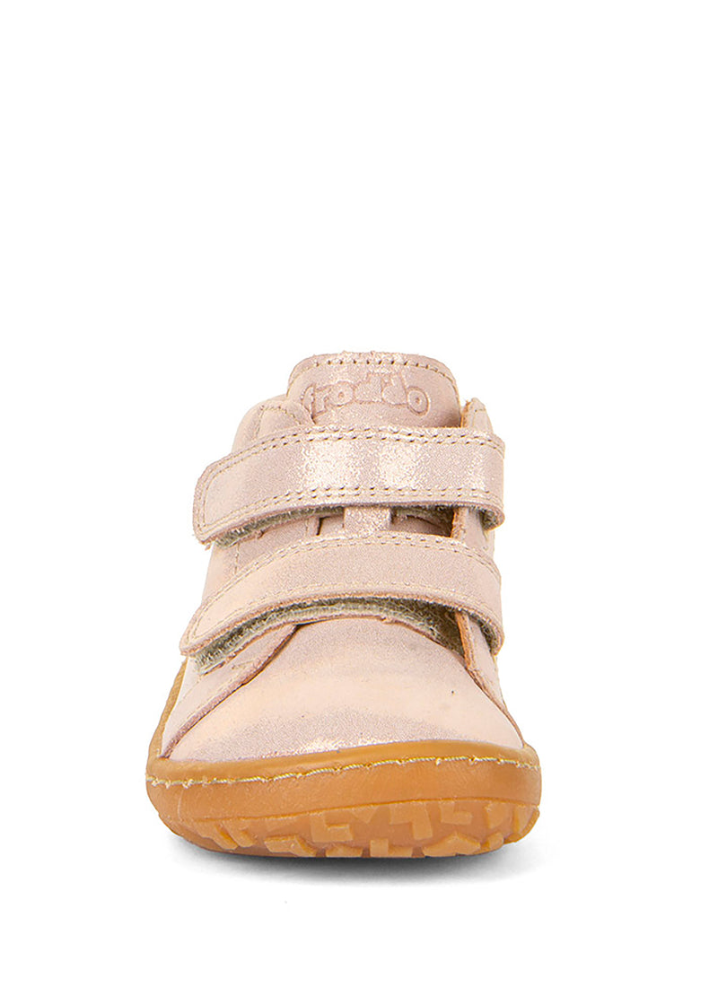 Barfotaskor för barn - glänsande läder, ljust guld, Barefoot First Step