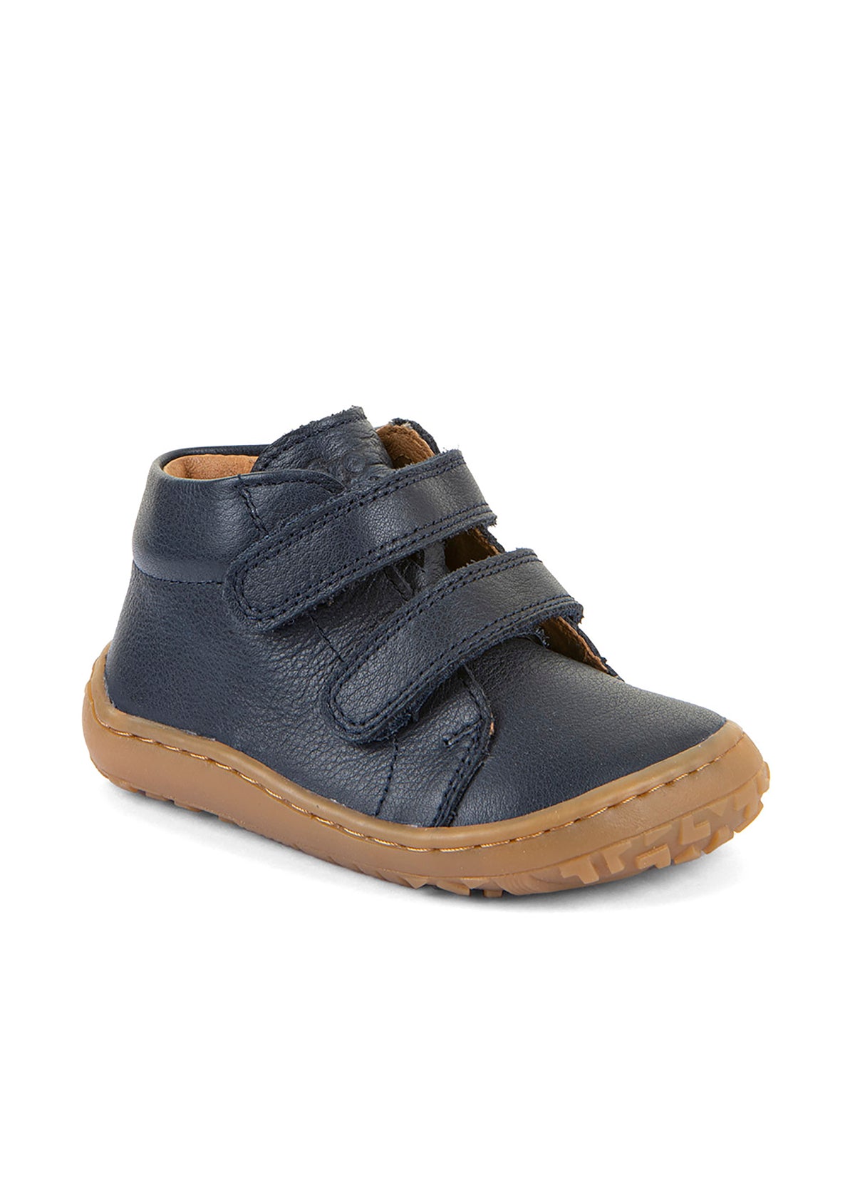 Children's barefoot shoes - dark blue leather, First Step, Extra Grip