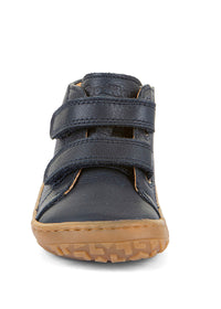 Children's barefoot shoes - dark blue leather, First Step, Extra Grip