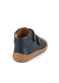 Children's barefoot shoes - dark blue leather, First Step, Extra Grip