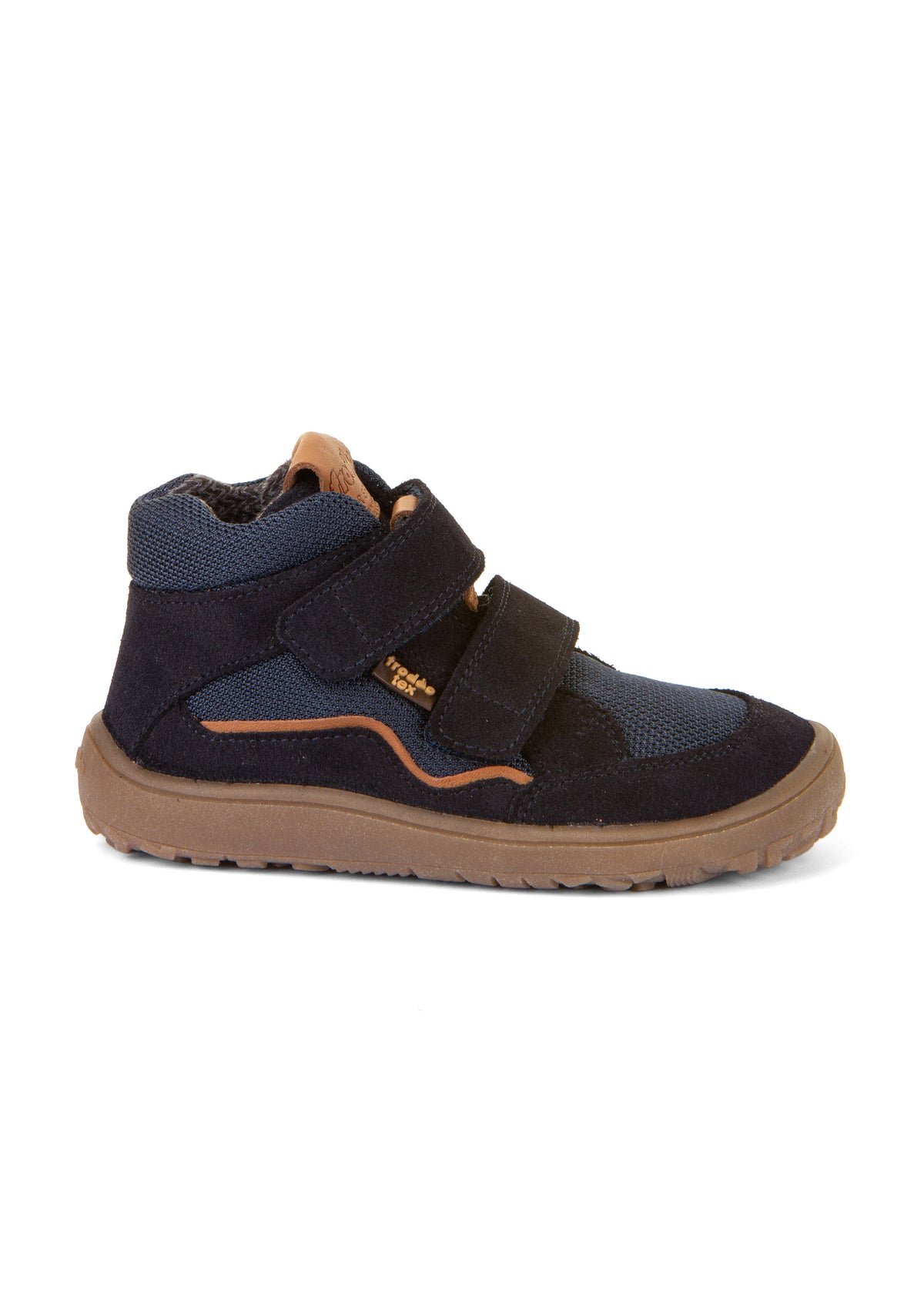 Barefoot sneakers with handles - mid-season shoes, Autumn-TEX, dark blue