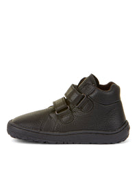 Barefoot sneakers with handles - mid-season shoes, Barefoot Autumn, black leather