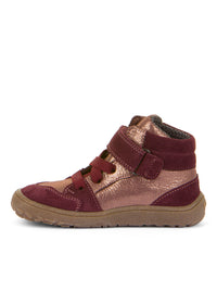 Barefoot sneakers with handles - mid-season shoes, Go TEX, pink-gold