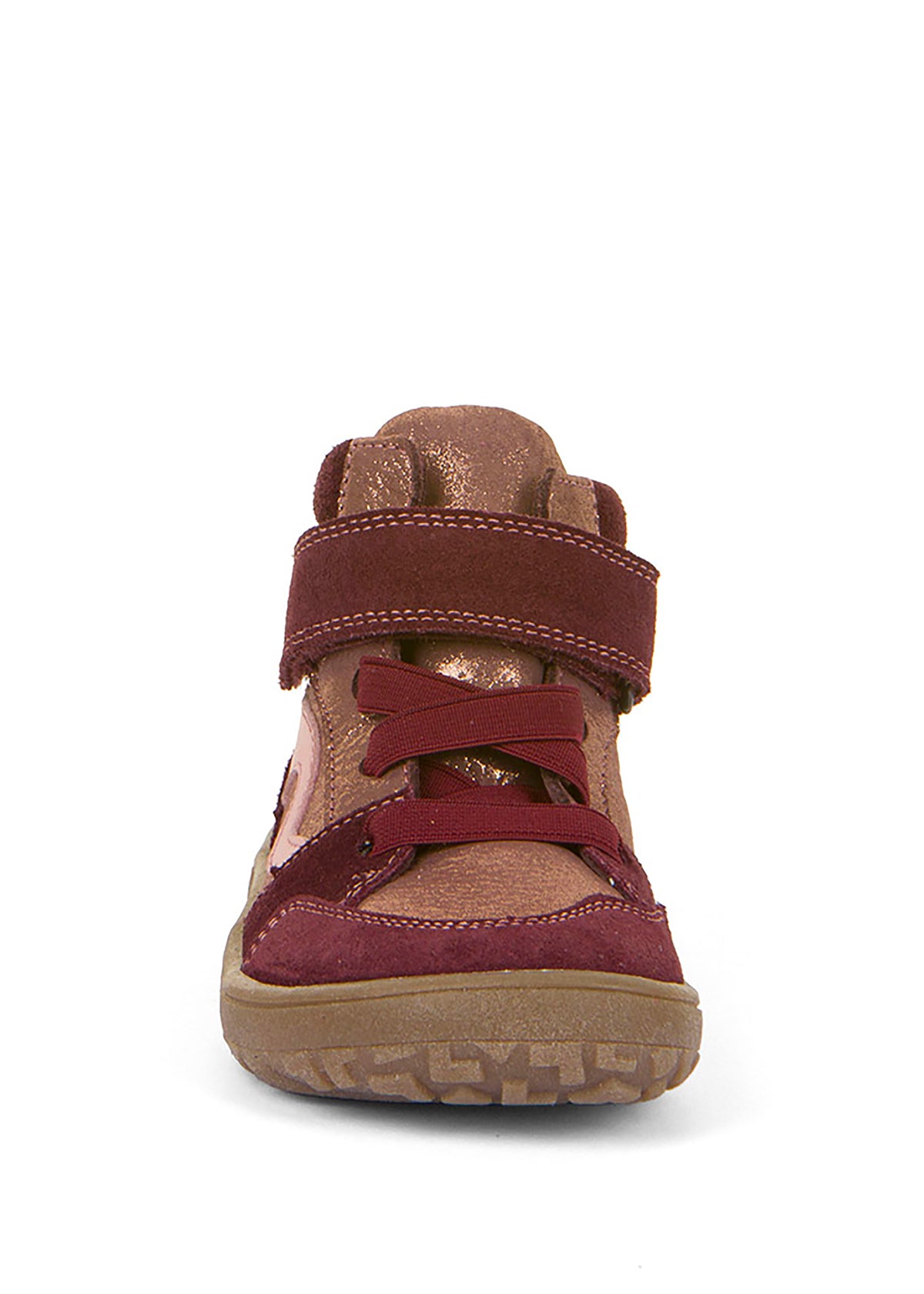 Barefoot sneakers with handles - mid-season shoes, Go TEX, pink-gold