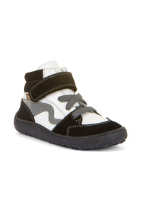 Barefoot sneakers with handles - mid-season shoes, Go TEX, black and white