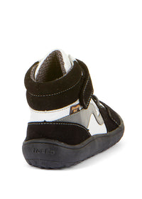 Barefoot sneakers with handles - mid-season shoes, Go TEX, black and white