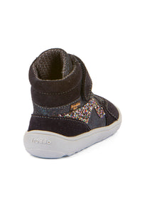 Varrelliset paljasjalkatennarit - välikausikengät, Go TEX, tummansininen, glitter