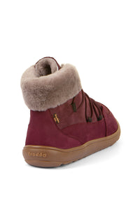 Paljasjalkakengät - talvikengät, Up Furry W TEX, tummanpunainen nahka