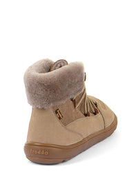 Paljasjalkakengät - talvikengät, Up Furry W TEX, vaaleanruskea nahka