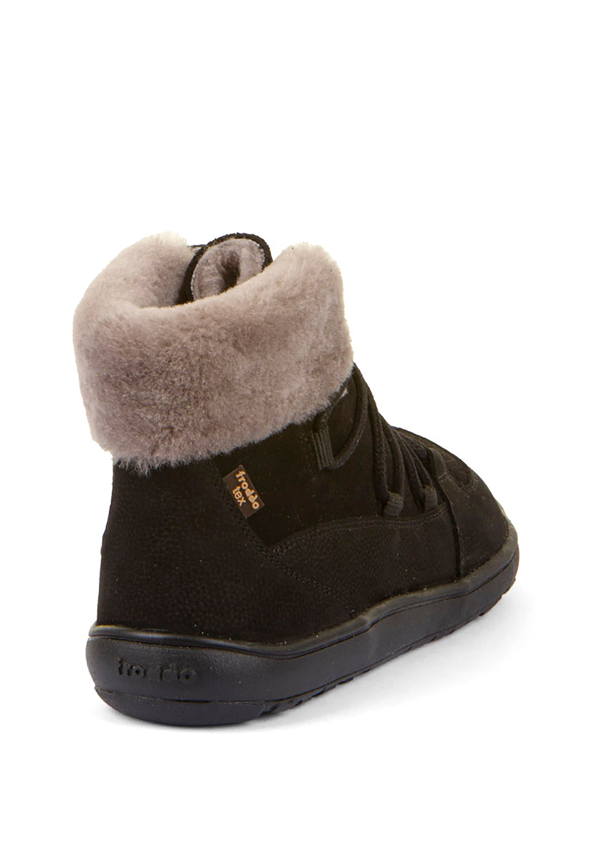 Paljasjalkakengät - talvikengät, Up Furry W TEX, musta nahka