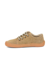 Barefoot sneakers - Vegan Laces, beige canvas fabric