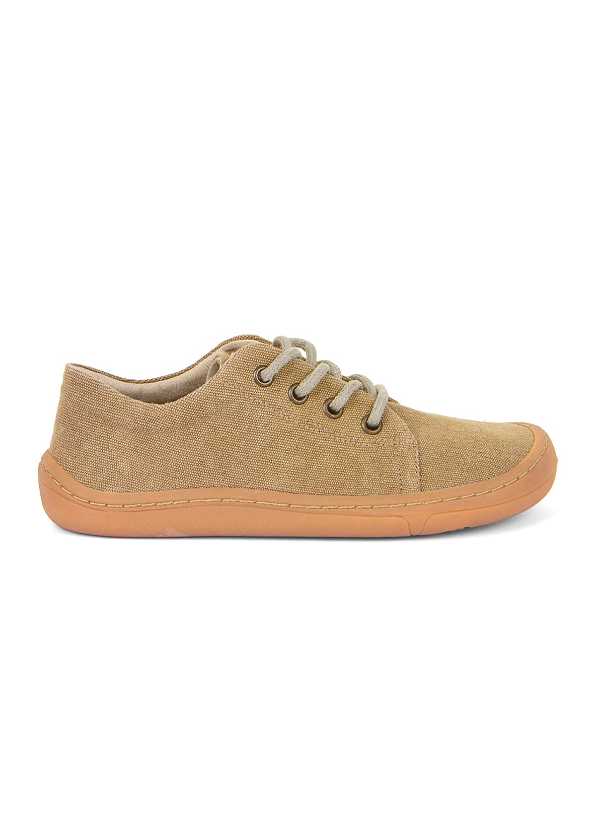 Barefoot sneakers - Vegan Laces, beige canvas fabric