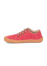Barefoot sneakers - Vegan Laces, fuchsia canvas fabric