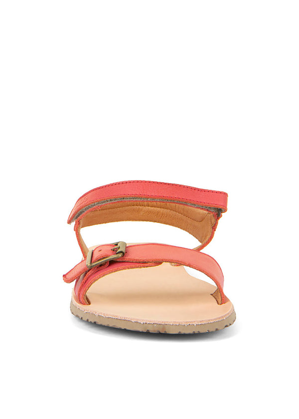 Barefoot shoes, sandals - Flexy Buckle, coral red leather