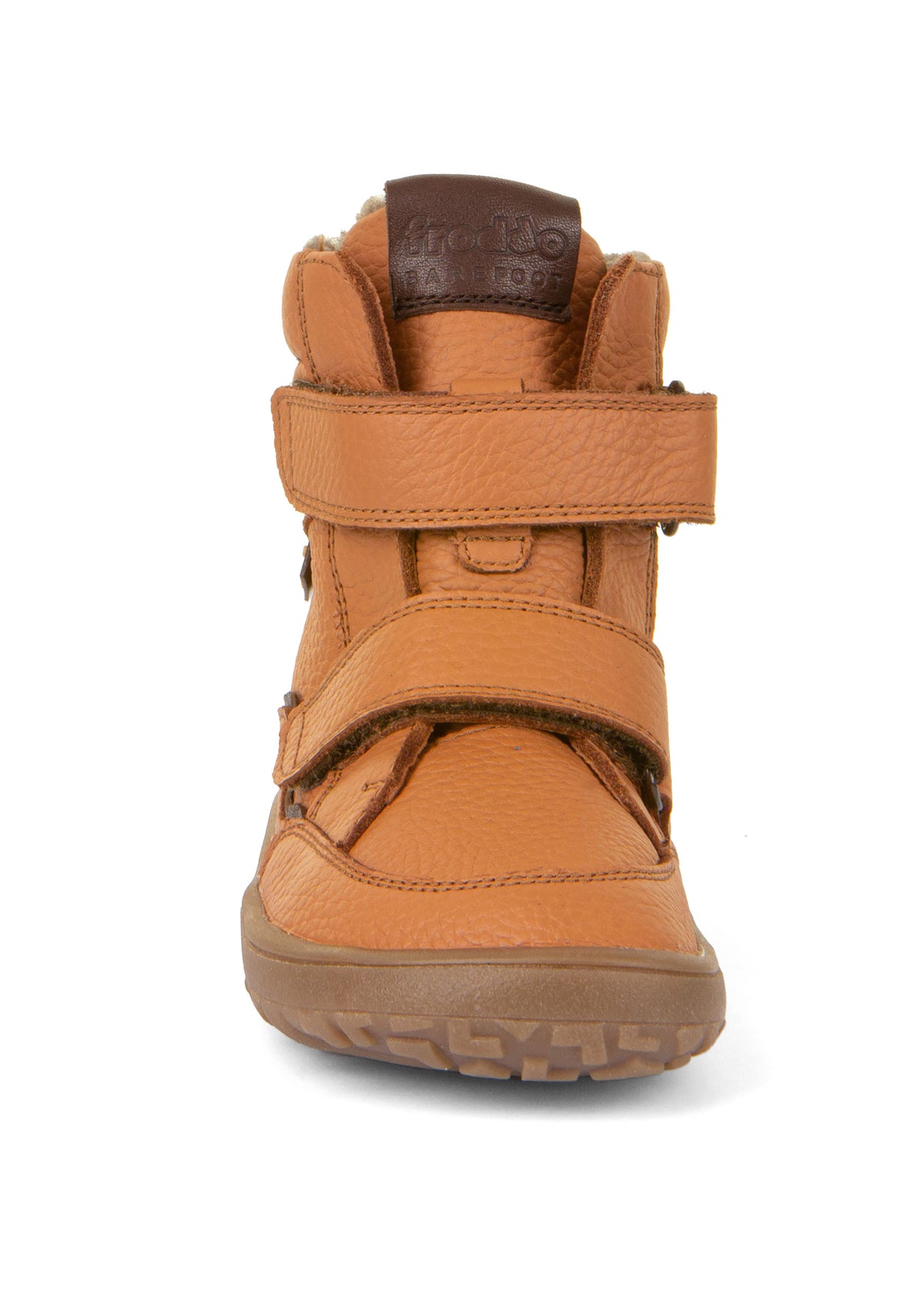 Barfotaskor för barn - vinterskor i läder, TEX Winter, konjaksbrun