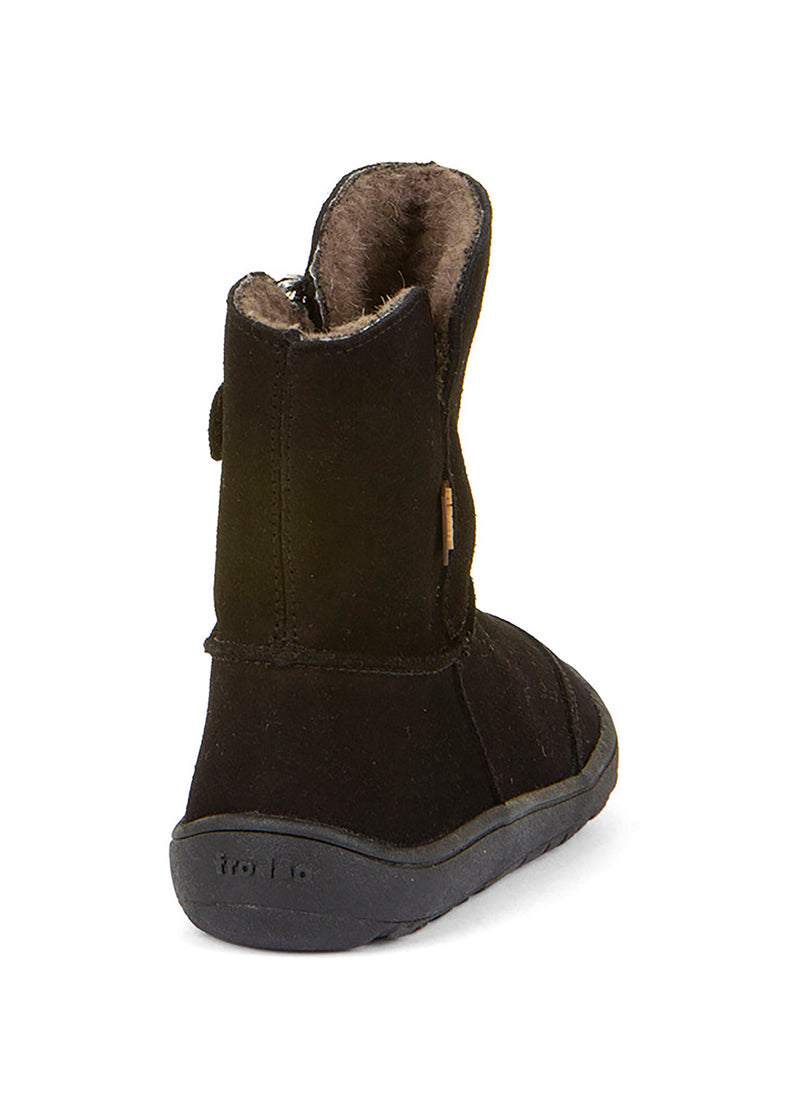 Barefoot shoes - leather winter boots, TEX Suede - black