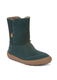 Barefoot shoes - leather winter boots, TEX Suede - petrol blue