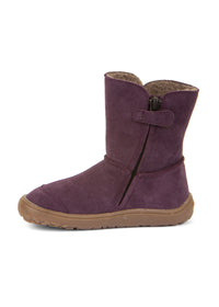Barefoot shoes - leather winter boots, TEX Suede - purple
