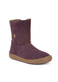 Barefoot shoes - leather winter boots, TEX Suede - purple