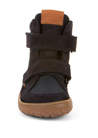 Lasten paljasjalkakengät - välikausikengät korkealla varrella, TEX-kalvo - tummansininen