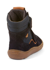 Lasten paljasjalkakengät - välikausikengät korkealla varrella, TEX-kalvo - tummansininen