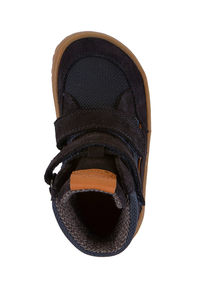 Lasten paljasjalkakengät - välikausikengät korkealla varrella, TEX-kalvo - tummansininen