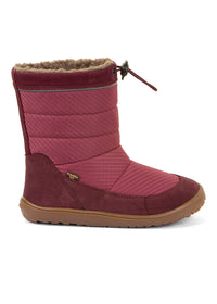 Paljasjalkakengät - talvikengät, Up TEX Snow Wool, tummanpunainen