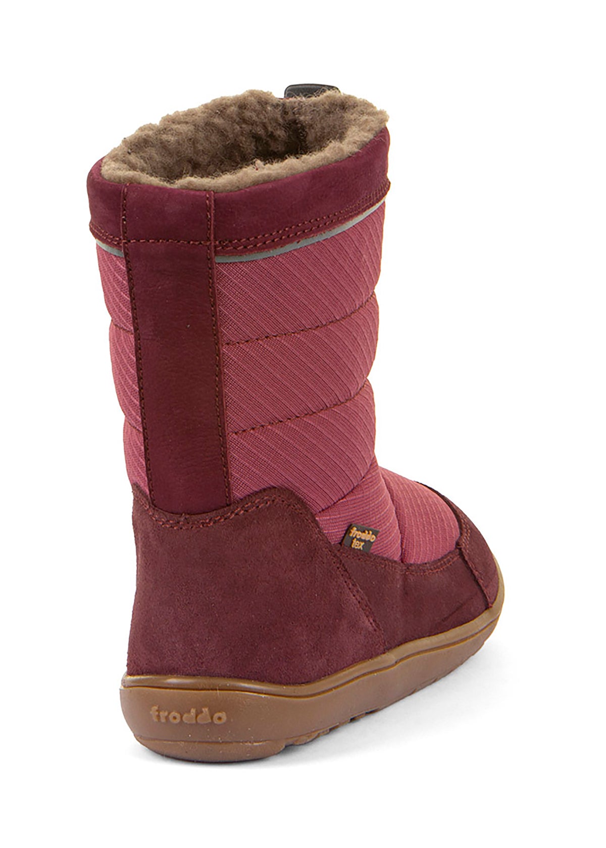 Paljasjalkakengät - talvikengät, Up TEX Snow Wool, tummanpunainen