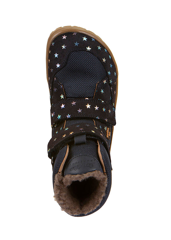 Children's barefoot shoes, winter shoes - Up TEX Winter, Stars, dark blue