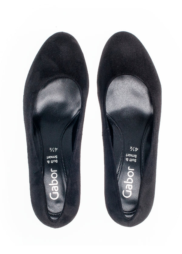 Högklackade skor - svart textil