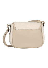 Naisten olkalaukku - vaalea teddykarva, Granada Fur Flap Bag