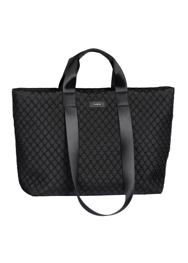 Naisten käsilaukku - musta tekstiili, Helmea Zip Shopper
