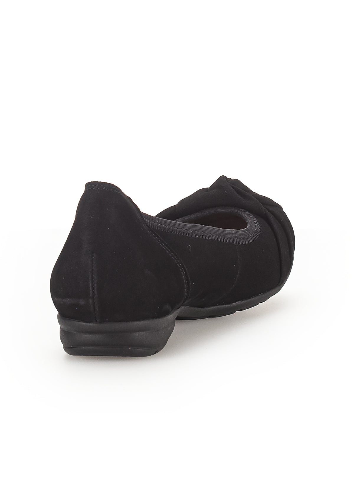 Ballerina shoes - black nubuck leather, knot decoration