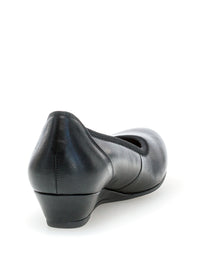 Wedge open shoes - black top leather