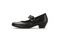 Open-toed shoes with velcro straps - black leather