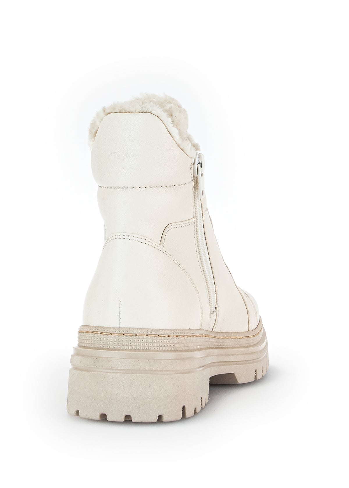 Winter boots with a thick sole - cream