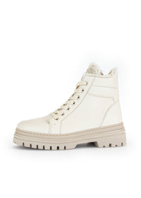 Winter boots with a thick sole - cream
