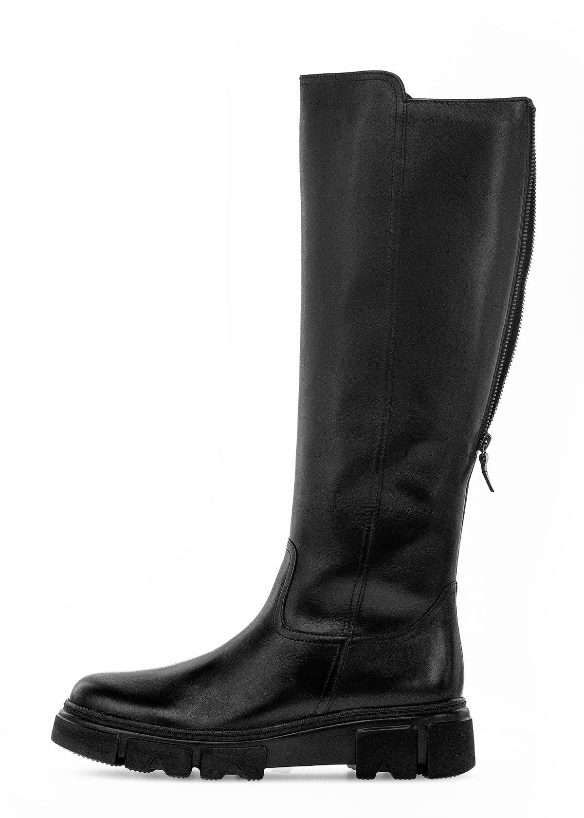 Boots with a thick sole - black, adjustable ML shaft