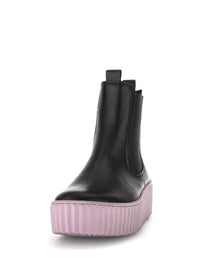 Chelsea ankle boots with a thick sole - black, purple sole