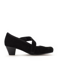 Open-toed shoes with velcro straps - black