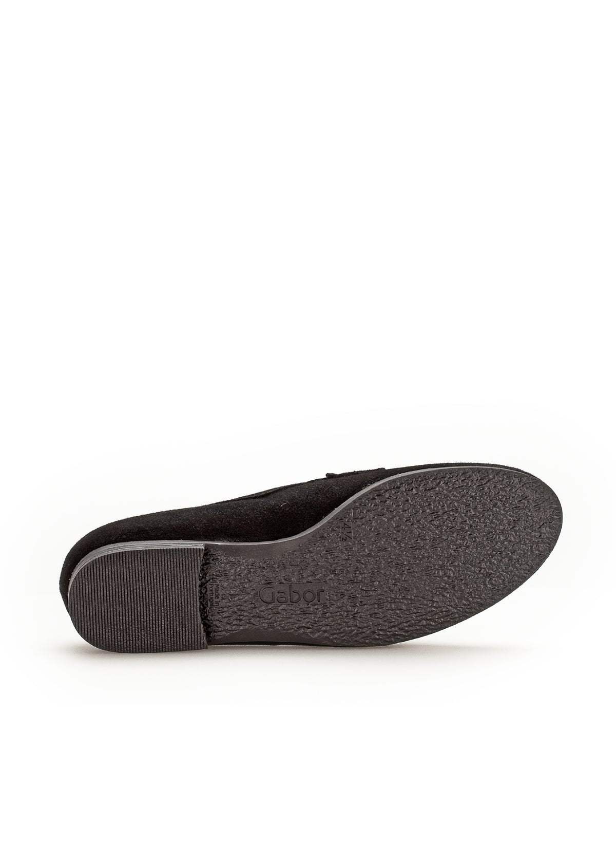 Loafers with a silver strap - black nubuck leather