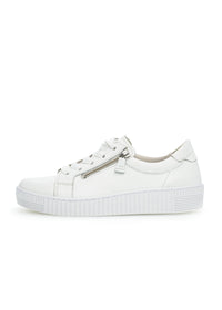 Sneakers with a thick sole - white leather