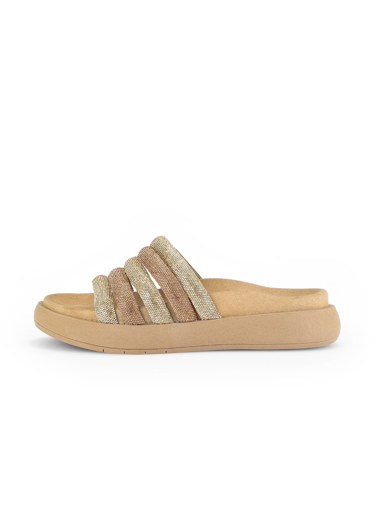 Stiletto sandals - gold-bronze thongs