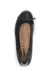 Bow ballerina skor - svart läder