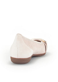 Ballerina shoes - light pink nubuck leather, buckle decoration