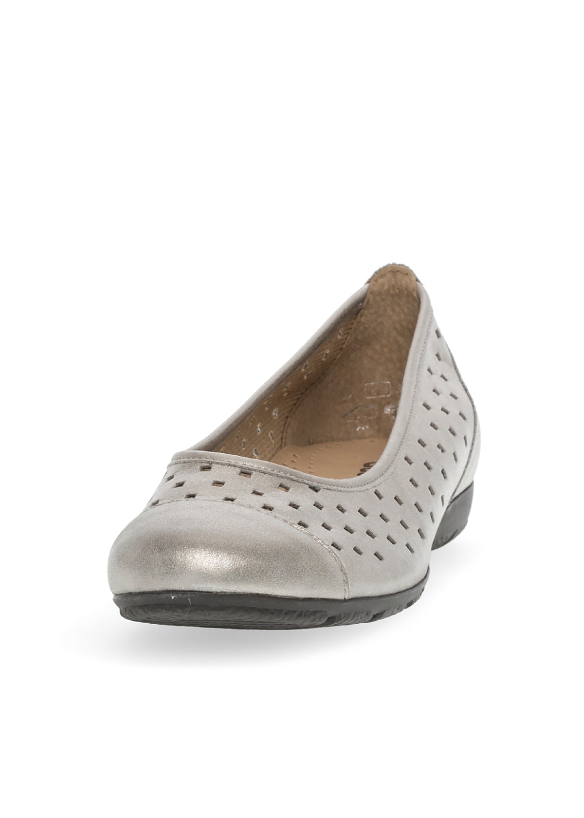 Ballerina shoes - shimmering platinum, hole design