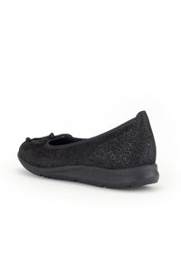 Bow ballerina skor - glänsande svart läder