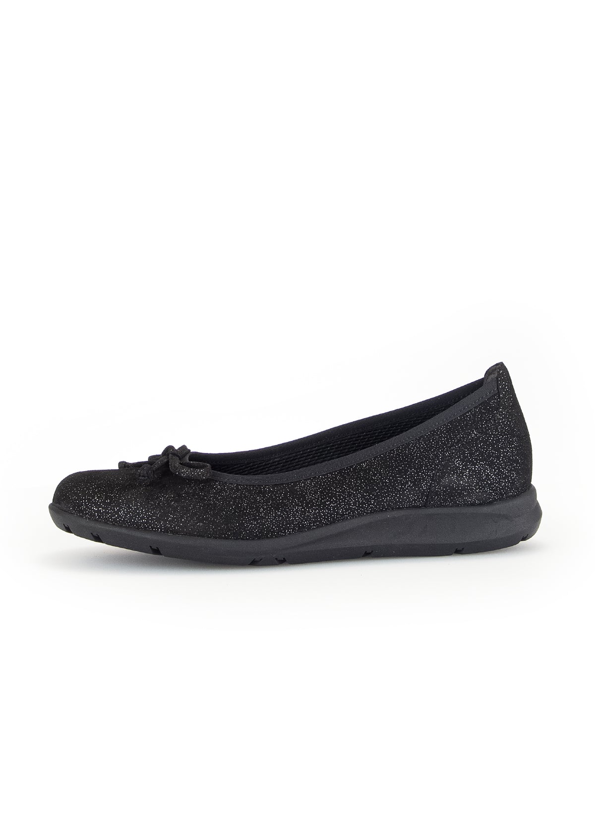 Bow ballerina shoes - shiny black leather