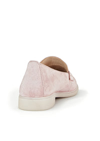 Loafers - ljusrosa mocka, loaferband i läder